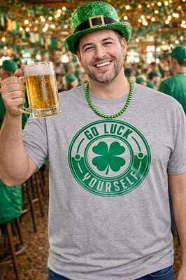 Men s Handmade  Go Luck Yourself  St. Patrick s Day Tee