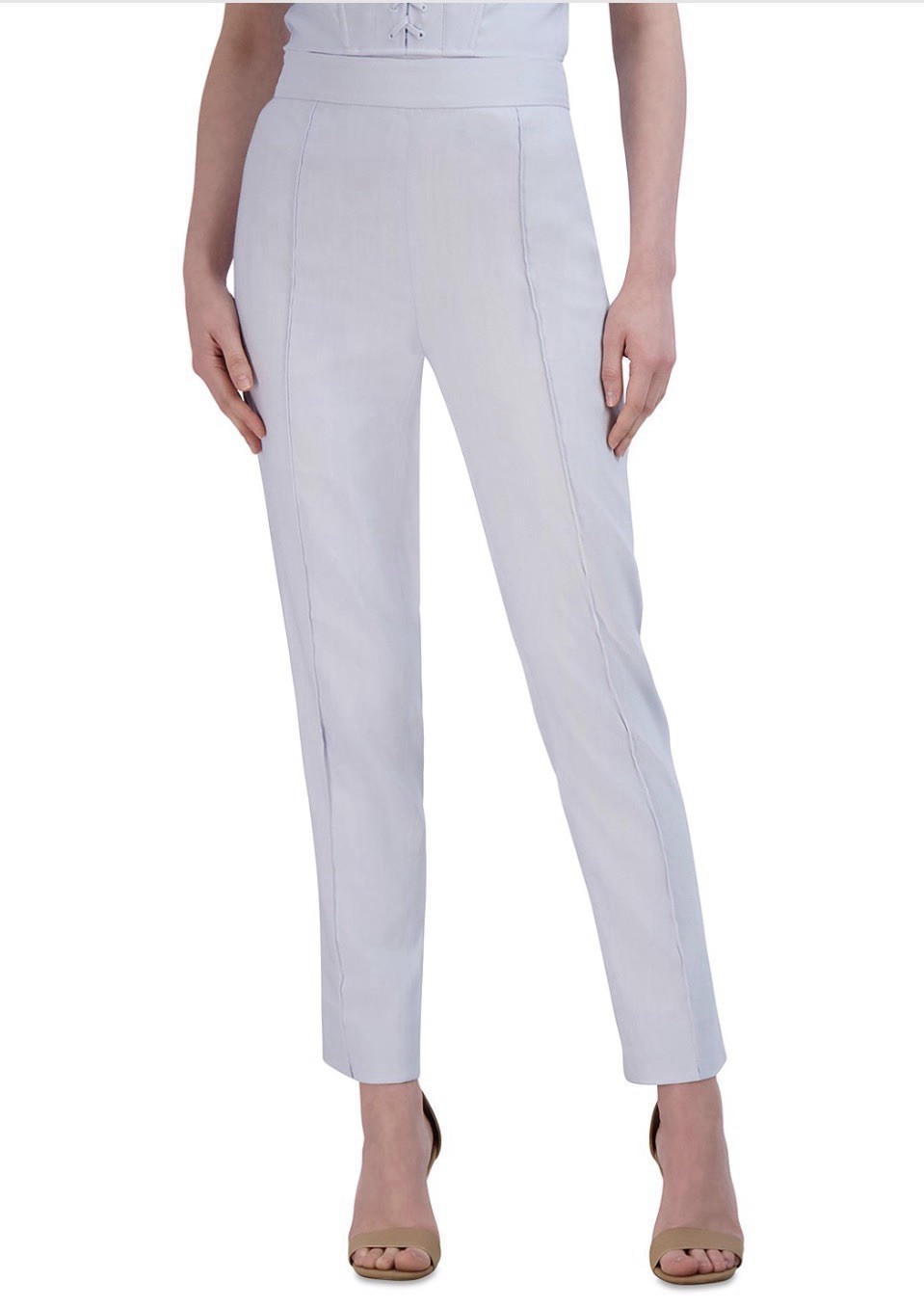 $228 Pantalones para mujer BCBGMAZAZRIA importados de algodón azul jaspeado talla 4