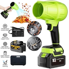 21V GreenCordless Leaf Blower Portable Dust Cleaner Handheld Turbo Jet Blower