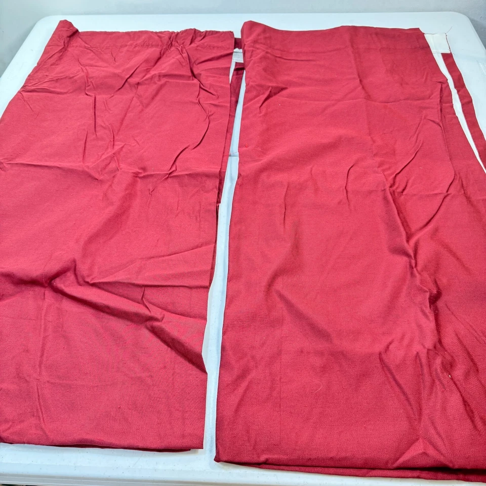 JCPENNEY Panel Cortina Par Rojo Sólido Mezcla Barra Bolsillo Cortinas EE. UU. Moderno Foto 3 de 4