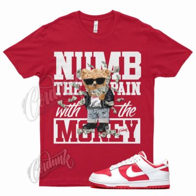 Red NUMB T Shirt for N Dunk Low University Red White Vapormax Air Force Max