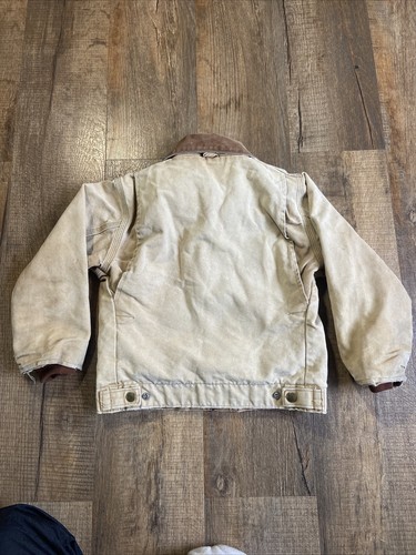 Vintage Carhartt Jacket Size 8 Boys Detroit Canvas Y04 BRN Quilted Lining USA - Picture 12 of 18