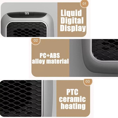 Small Space Heater with Adjustable Thermostat Timer Auto Shut Off Remote Control - Picture 6 of 10