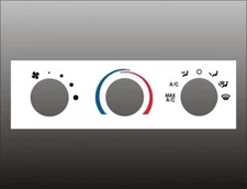 2001-2004 Ford Mustang White Heater Overlay HVAC