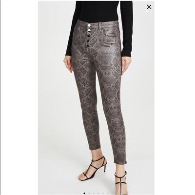 High Rise J Brand Coated J Brand Lillie High Rise Snake Print Skinny Coated  Crop Jeans 31 NWT $328