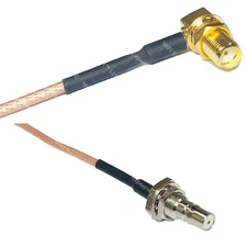 RG316 SMA FEMALE ANGLE to QMA Female Bulkhead RF Cable Rapid-SHIP LOT