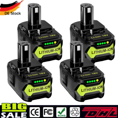 4x 18V 8,0Ah Akku für RYOBI One Plus Lithium HP RB18L50 P108 Batterie
