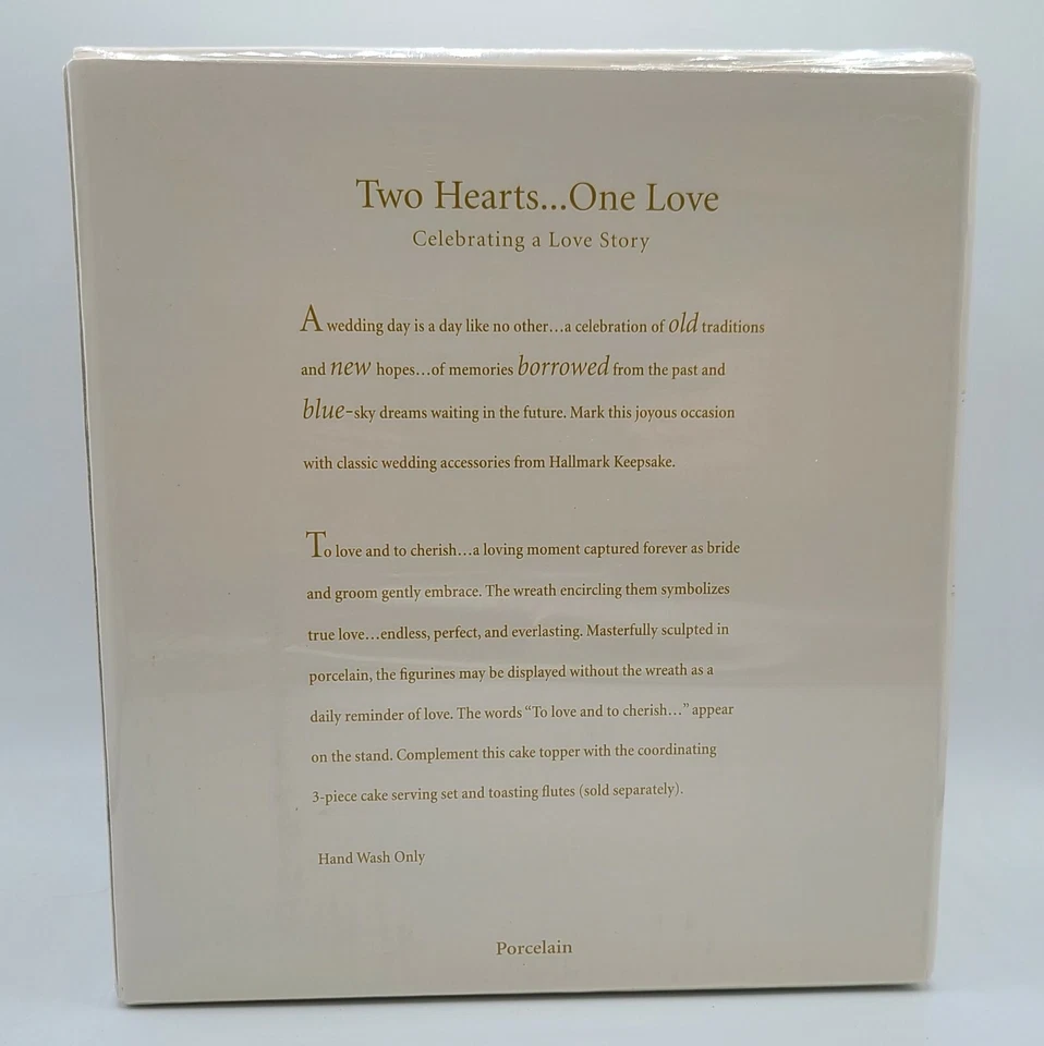 Brand New Sealed 2005 Hallmark Wedding Cake Topper Two Hearts One Love Keepsake - Image 2 of 4