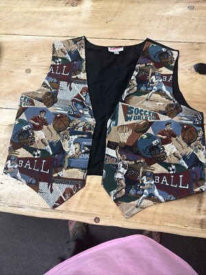Vintage Shina Designs Vest American Sports Large  Man Or Women   2D