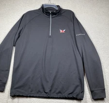 Dunning Golf 1/4 Zip Pullover Men’s Large Black American Flag Sweater Comfort