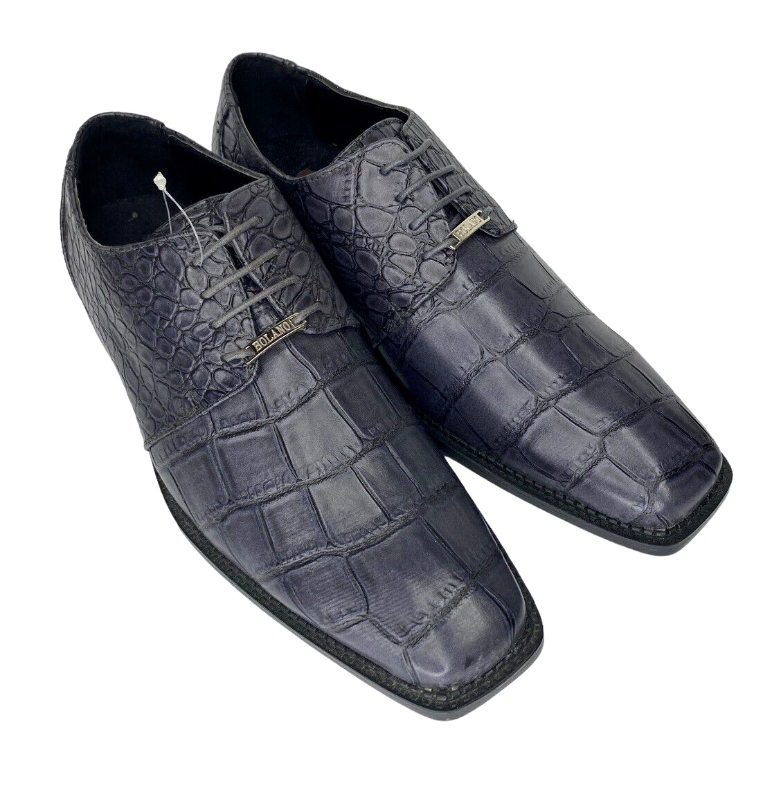 NEW Bolano Saco Alligator Print Men s Dress Shoes Grey Size 9 W