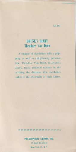Drunk's Diary by Van Dorn, 1966 HC w/dj, Alcoholics Anonymous related - Picture 3 of 16