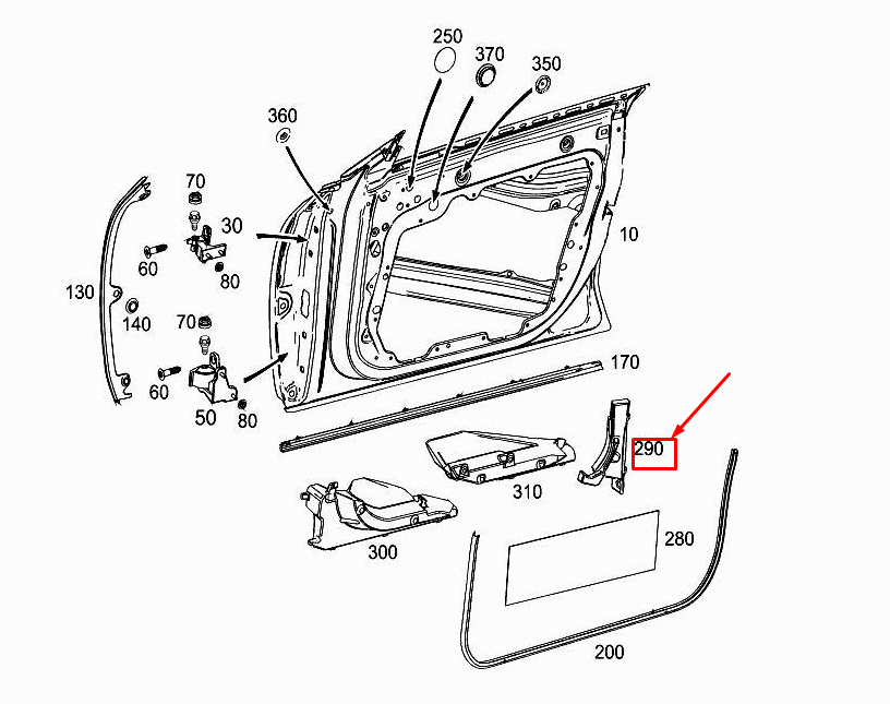 MERCEDES-BENZ CLS C257 Tür hinten vorne links Unterstützung A2577224900