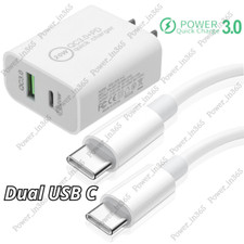 For Samsung Galaxy A13 A33 A53 A73 5G 20W PD Fast Wall Charger Dual Type C Cable