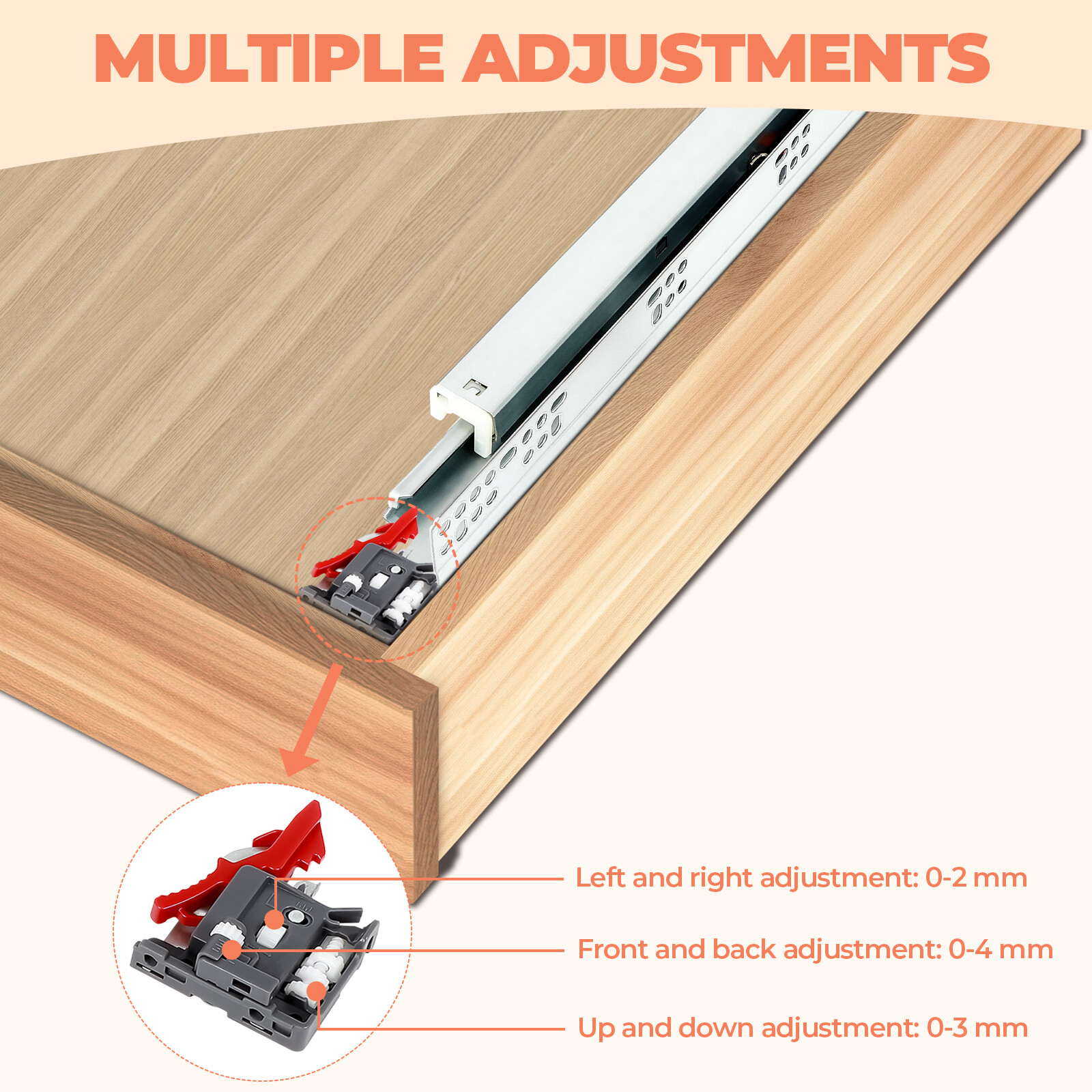 Soft Close Drawer Slides 8 Pairs, 15 Inch Drawer Slides Bottom Mount Hidden