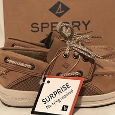 NEW Sperry Top Sider Boys Size 10 M Gamefish 3 Eye Boat Shoe Dark Tan 56567