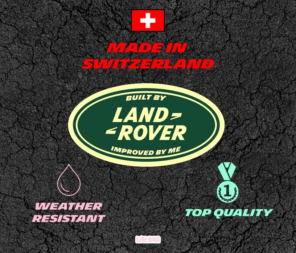 Construido por Land Rover mejorado por mí - Pegatina de coche para ventana, parachoques, etc. Foto 2 de 2