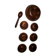 Bamboo Spoon & Little Side Dishes &  Soup Sized Bowl