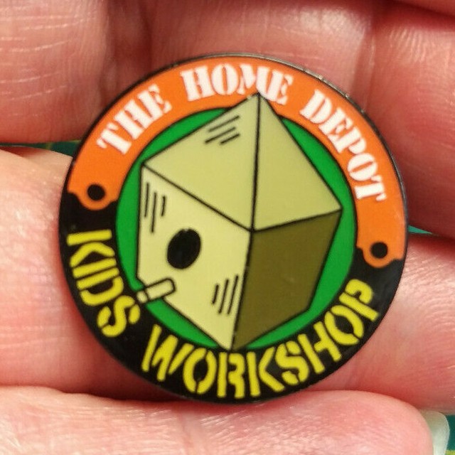 Home Depot Kids Pin Birdhouse pin Round 1 inch pin Home