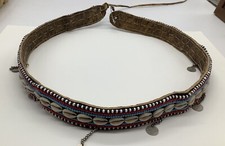 Vintage Beaded Shell Belt African Tribal Native American