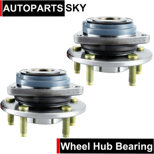 2 Pack Hub Bearings 2 Front Wheel Hub Bearings For Chevy Impala, Buick Lucerne &amp; LeSabre | Direct Fit With ABS, Polished Steel, 1-Year Warranty 2010 Chevy Equinox Front Wheel Bearing
