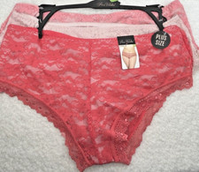 Prima Valentina Women's Lacey Bikini Panties SZ 3XL 3-Pk Peach Beige Pink