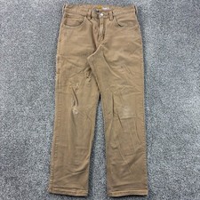 Vintage Y2K Carhartt Carpenter Pants Mens 32x30 Beige Heavy Canvas Distressed