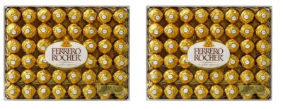 2 Packs Ferrero Rocher Fine Hazelnut Chocolates 48 ct, 21.2 oz Each, Total 96 ct