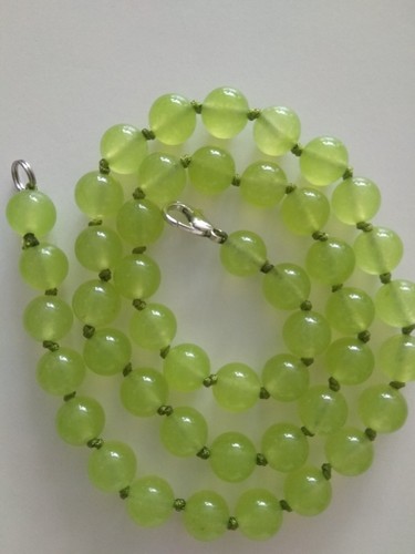 Beautiful 8mm peridot gemstone beads necklace 17.5"-UK seller 3a0n-3 - Afbeelding 2 van 7
