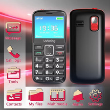 Ushining M2302 - Mobile Phone - Unlocked - LARGE BUTTON SOS Button Senior BLUE