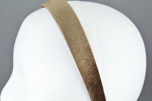 Brown velvet headband soft velour hair band accessory 1" wide plain classic - Picture 2 of 10