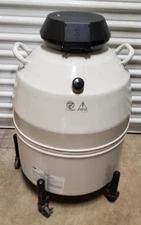 MVE XC 47/11-6  CRYOGENIC LN STORAGE DEWAR & ROLLING BASE w/ SIX  4" canisters