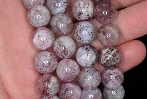 13MM RED STRAWBERRY LEPIDOCROCITE QUARTZ GEMSTONE AB ROUND LOOSE BEADS 7.5inch - Imagen 2 de 3