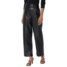 Blank NYC Pant Womens Sz 27 The Baxter Pleated Vegan Leather Black High Rise NWT