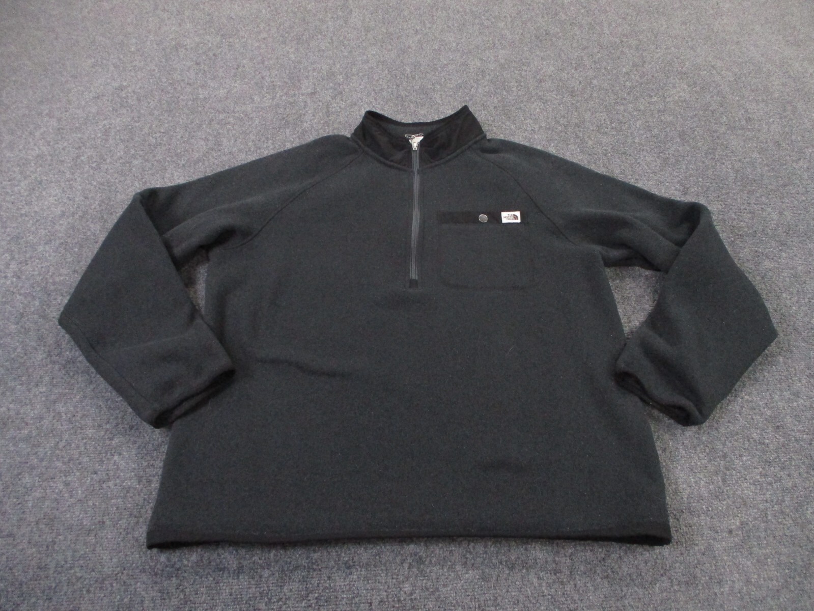 North Face Mens XL Gray Fleece Logo Jacket for Hiking Work Outdoors