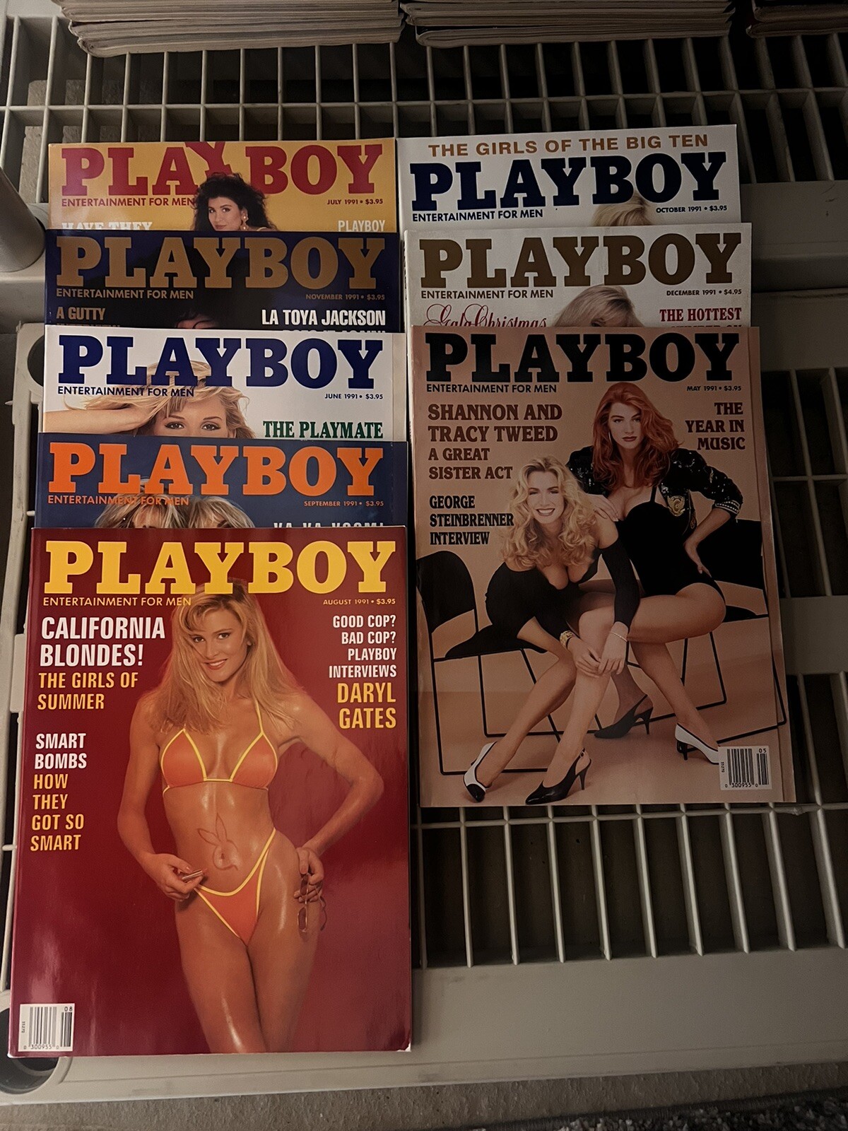 1991 Playboy Magazines Lot Of 8/ w Centerfolds | eBay