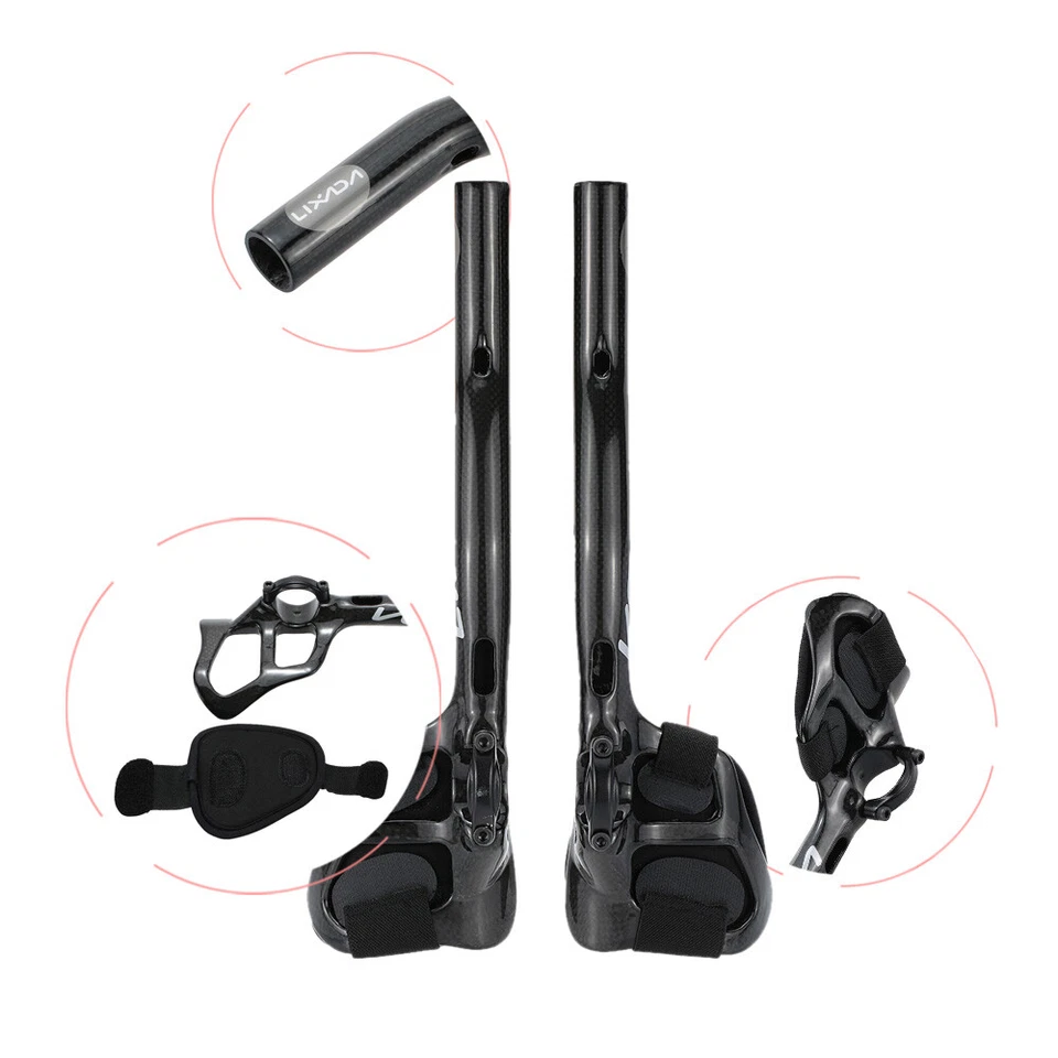 Bicicleta de estrada Lixada fibra de carbono Aerobar bicicleta aerobar para mountain bike bicicleta - Imagem 3 de 4