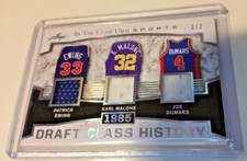 Patrick Ewing Karl Malone Joe Dumars - 2018 Leaf In The Game Used Jerseys #d 2/2