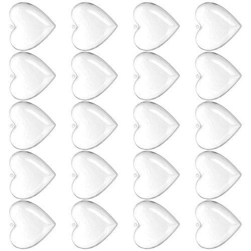 20 Pcs Plastic Ball Mold Clear Ornaments Fillable Heart Shape Box Baby - Picture 7 of 12
