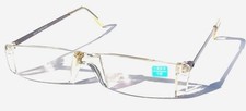 NWT Vintage 90's Small Rectangle Rimless Half Frame Reading Glass 1.25 Brown