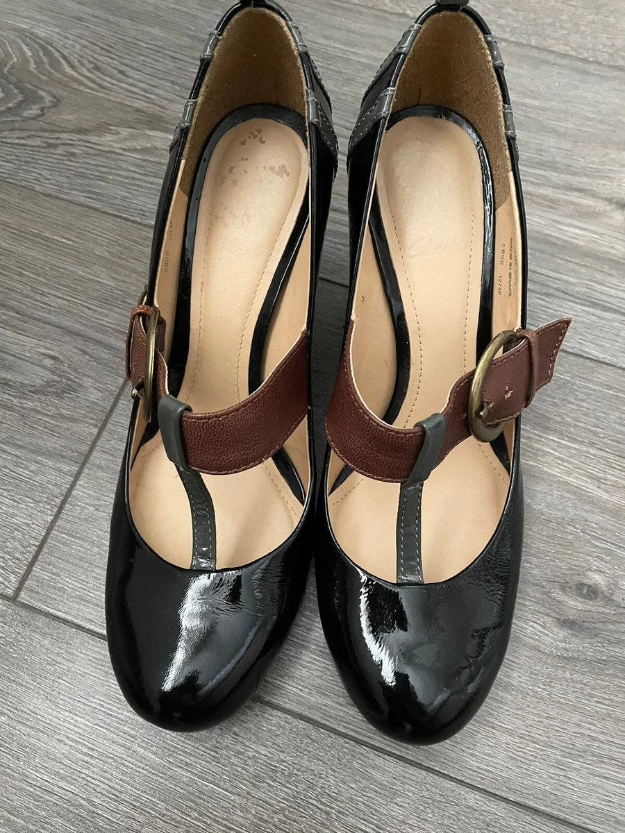 T bar shop patent shoes