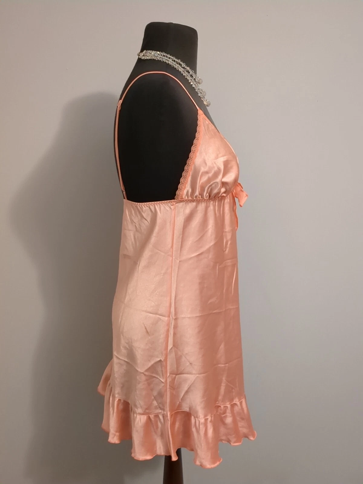 UNDERCOVER Abito Slip Vintage Chemise Wet Look Victoria Secret Lucido Grasso Liquido Raso 38 MED