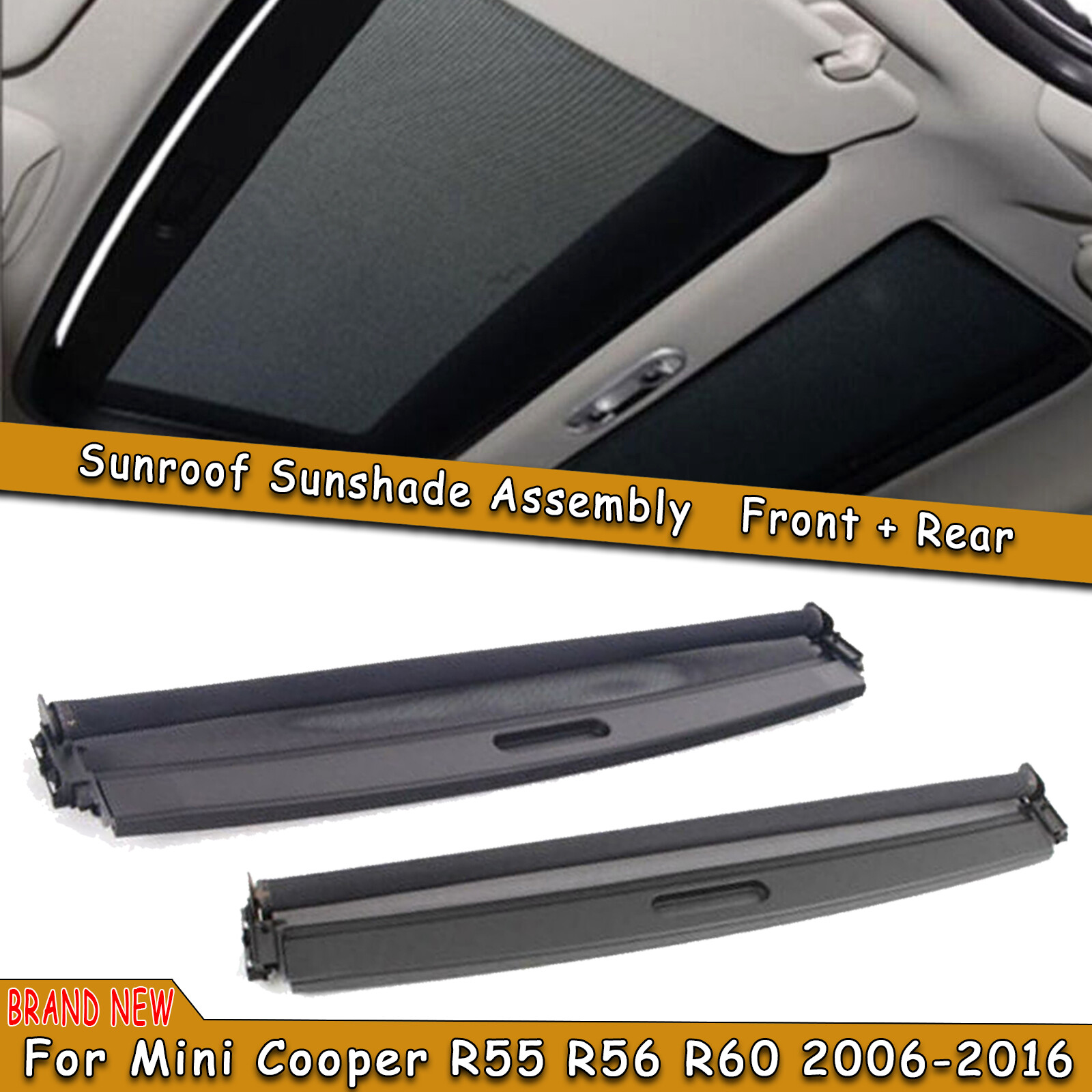 Front Rear Sunroof Sunshade Cover 54102757016 For MINI Cooper R55 R56