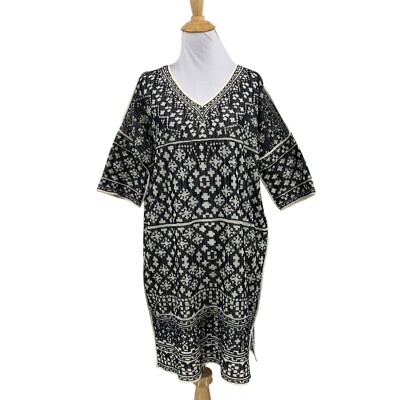 Isabel Marant Etoile Dress Womens S Small Black White Beverly Half Sleeve Tunic