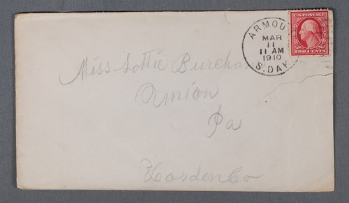 MayfairStamps US 1910 South Dakota Armour to Amion PA Cover aat_46753