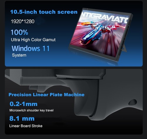 10.5in Mini Gaming PC Touch Screen Laptop 3.4GHz 32GB RAM 1TB Detachable Gamepad - Picture 16 of 16