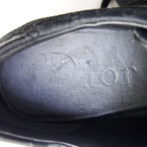 Zapatillas Dior Galliano 41 EE. UU. 11 Mujer Cuero Negro Lona Oblicua Entrenadores Y2K - Imagen 11 de 14