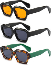 Vintage Occhiali Da Sole Donna Quadrati Uomo Con Montatura Spessa Retro Occhiali