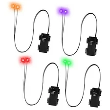 Halloween LED Glowing Eyes with Timer, 2 Pack 4PC - Yellow+Green+Purple+Red