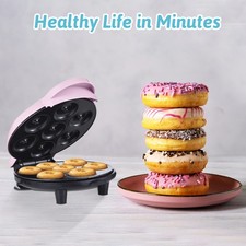 T- Dash Mini Donut Maker Machine Makes 7 Doughnuts 700W Double-sided Heating